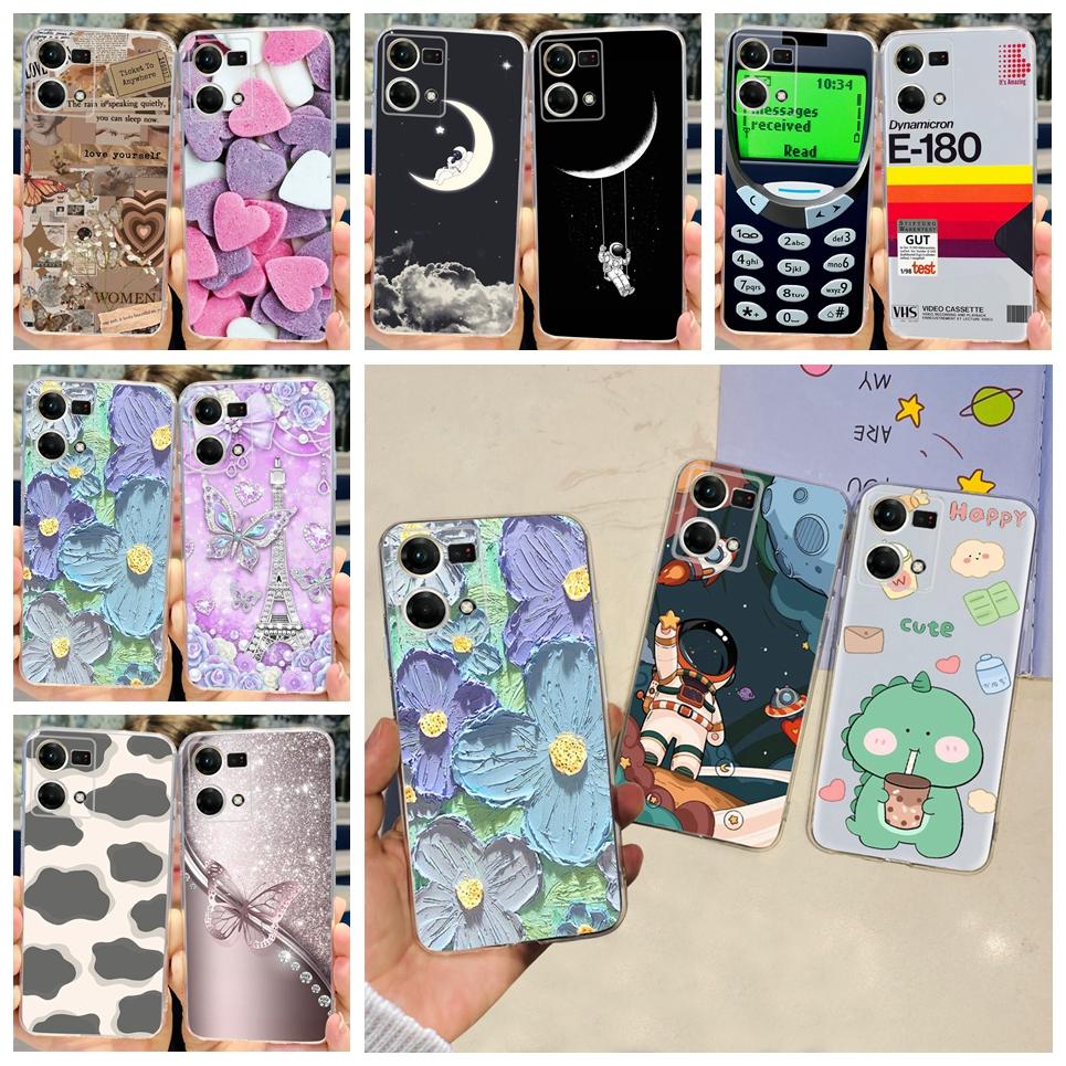 For Oppo Reno7 4G Case CPH2363 Oppo Reno7 Lite 7Z Lovely Painted Cover Soft TPU Phone Case For Oppo Reno 7 5G 7Pro Back Cover
