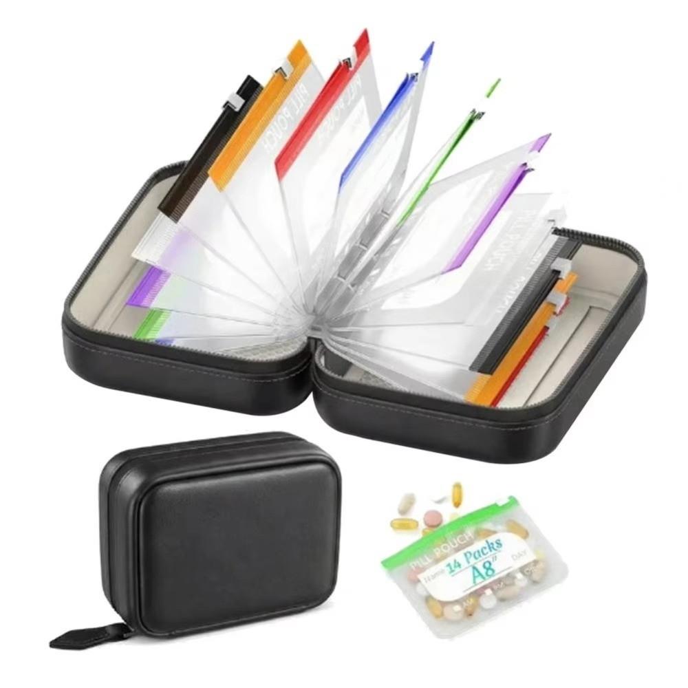 7/14PCS BPA-Free Weekly Pill Organizer Waterproof Pill Pouch Set Vitamin Storage Holder  Outdoor Use