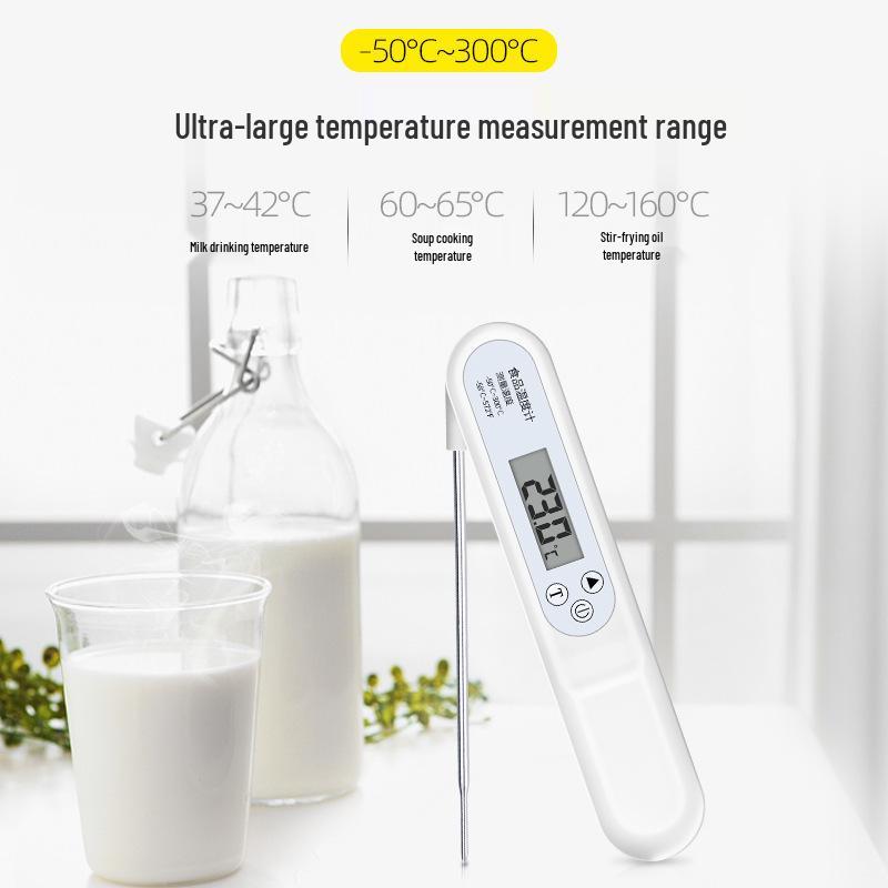 High Precision Folding Probe Thermometer for Food, Baby Bath, Milk, and Baking
