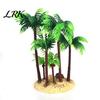 Realistic Aquarium Plants Artificial Plants, Miniature Plastic Coconut Trees, Safe Fish Tank Landscape Accessories for Betta Shrimp Turtles