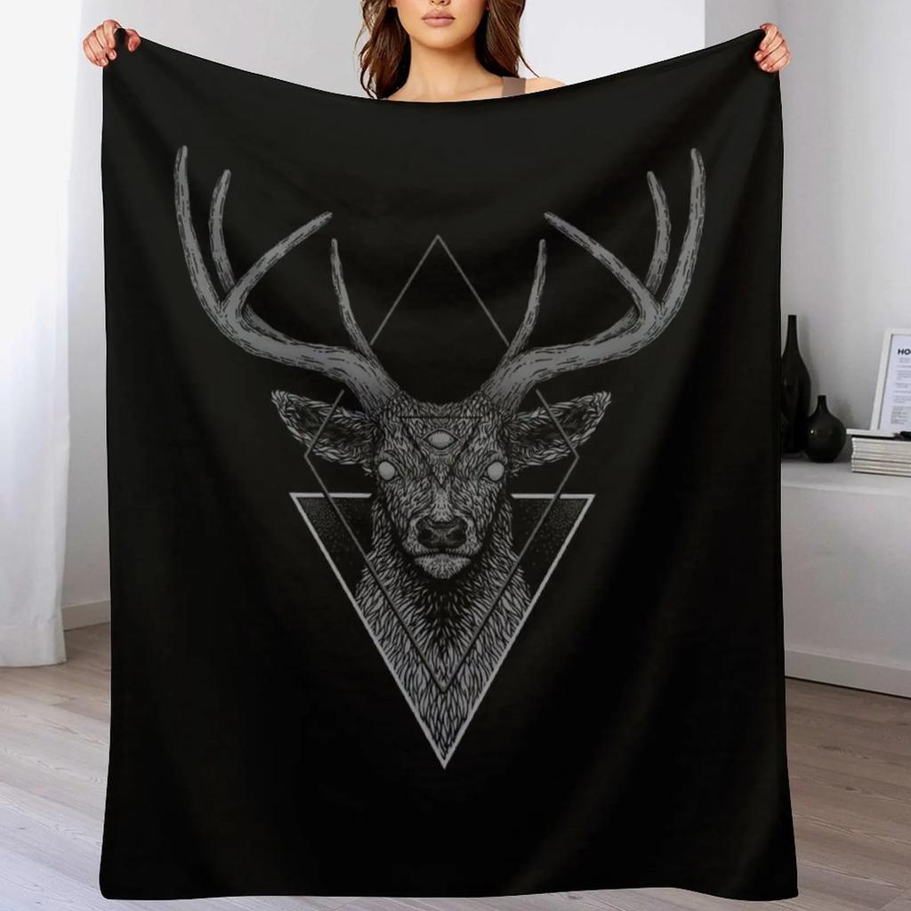 Dark Deer Throw Blanket Portable Lightweight Blanket for Travel Camping