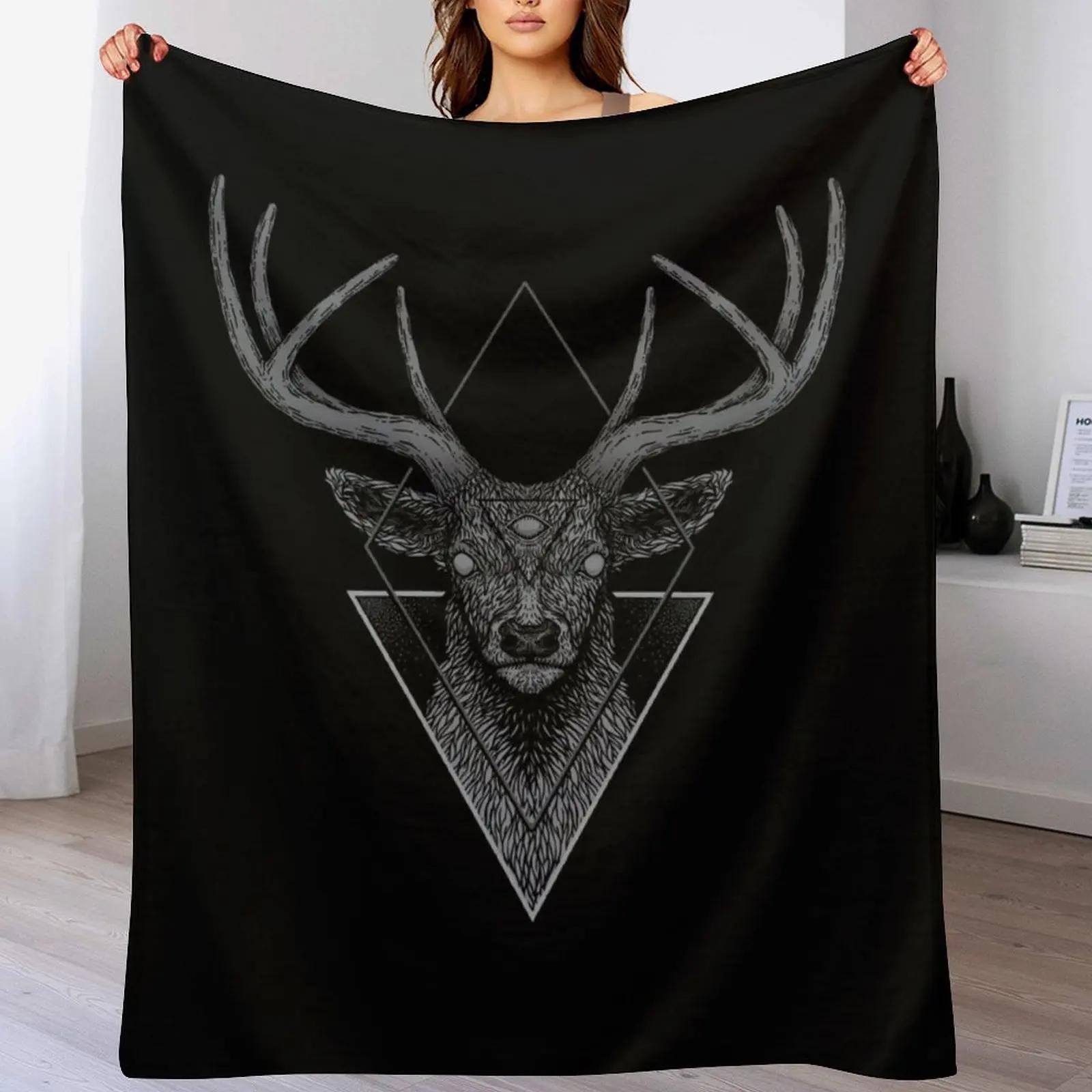 

Dark Deer Throw Blanket Portable Lightweight Blanket for Travel Camping 102x76cm(40x30in)
