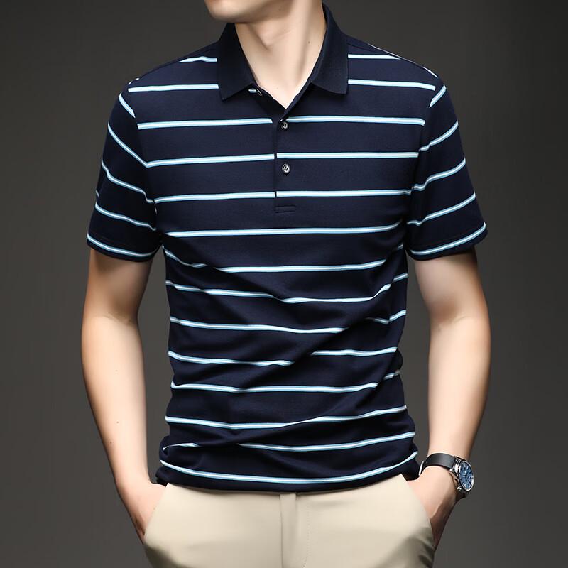 

Firstview Men s Striped Short-Sleeve Polo Shirt M