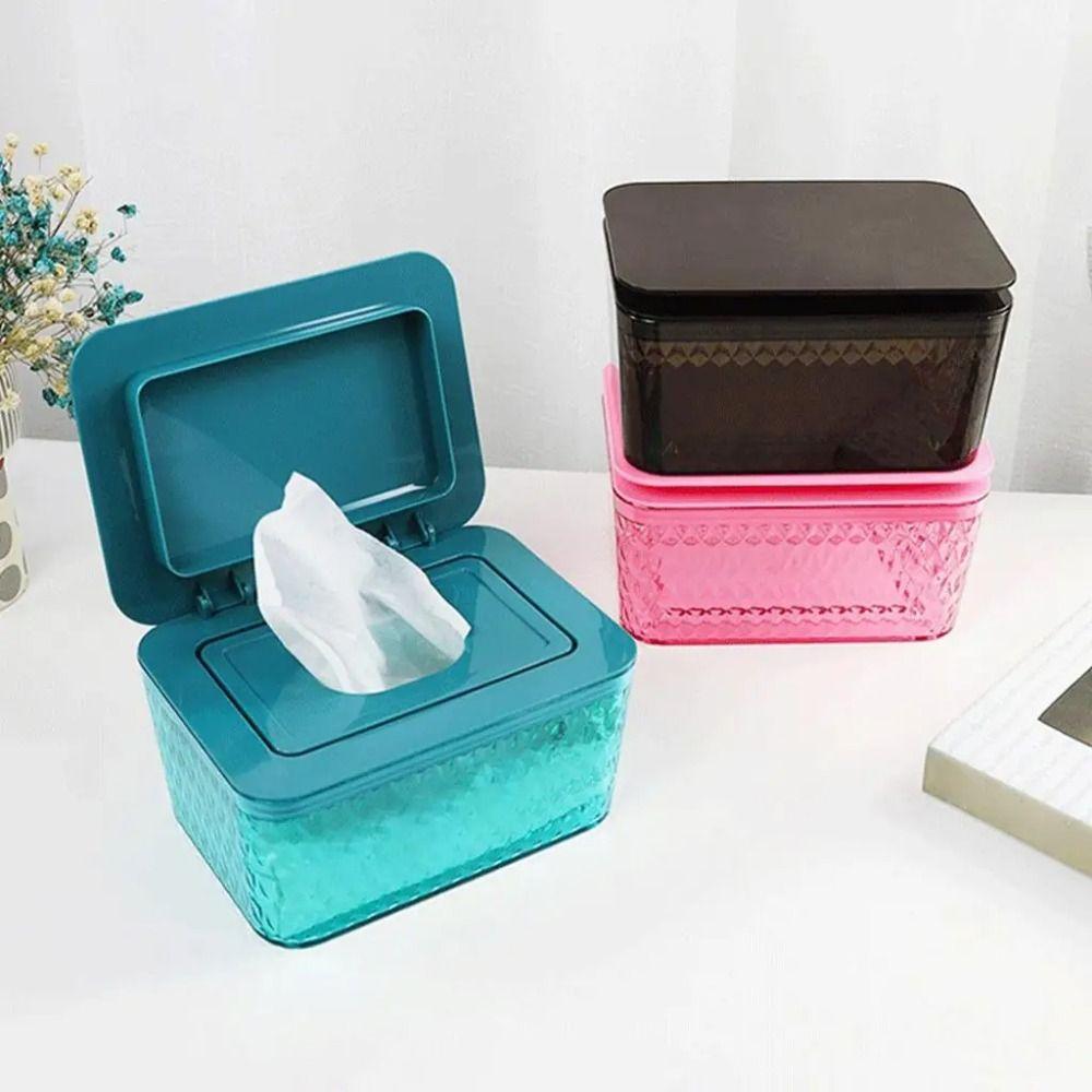 Impact Resistant Wet Wipes Dispenser Easy Open Lid Non Slip Rubber Feet Tissue Storage Box Reusable Large Capacity