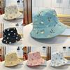 Stylish Korean Durian Embroidered Double-sided Fisherman Hat For Women Spring/summer Sun Protection Bucket Hat