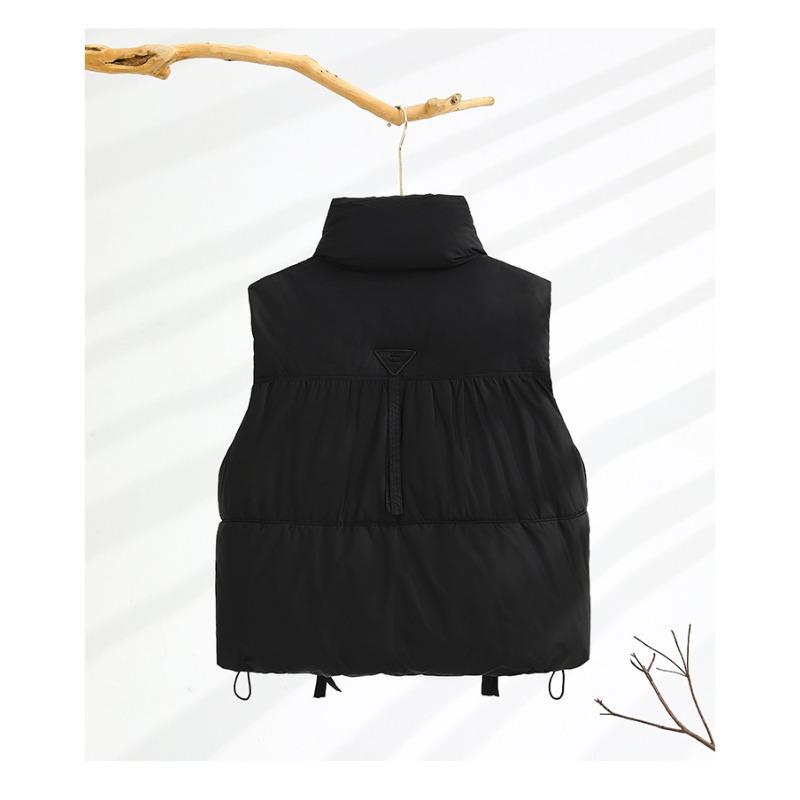 Plus Size Cotton Vest Women's Fall and Winter Loose Stand-up Collar Cotton Undershirt Shoulders Sleeveless Jacket Fashion Waistcoat