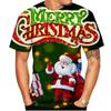 Fun Santa Claus Pattern 3D Printed Loose Round-neck T-Shirt for Men and Women for Outdoor Street Parties and Parent-Child Events
