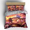 Cherry blossoms and pagoda. Bedding sets Duvet cover sets Duvet covers Pillowcases(1*Duvet Cover 2*Pillowcases without duvet insert)