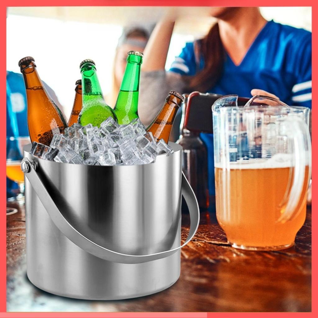 2,0L/3,0L Großer Kapazität Eiswürfelbehälter Behälter doppelwandig Edelstahl isoliert Eiswürfelbehälter wiederverwendbar Eiswürfelbehälter