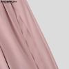 INCERUN Men High Slim Waist Zipper Casual Long Splits Wide Legs Pants Trousers