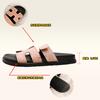 ~ Thick-soled Leather Second Uncle H-shaped Slippers Women's Summer New Outer Wear Velcro Flat-bottomed Cool Slippers