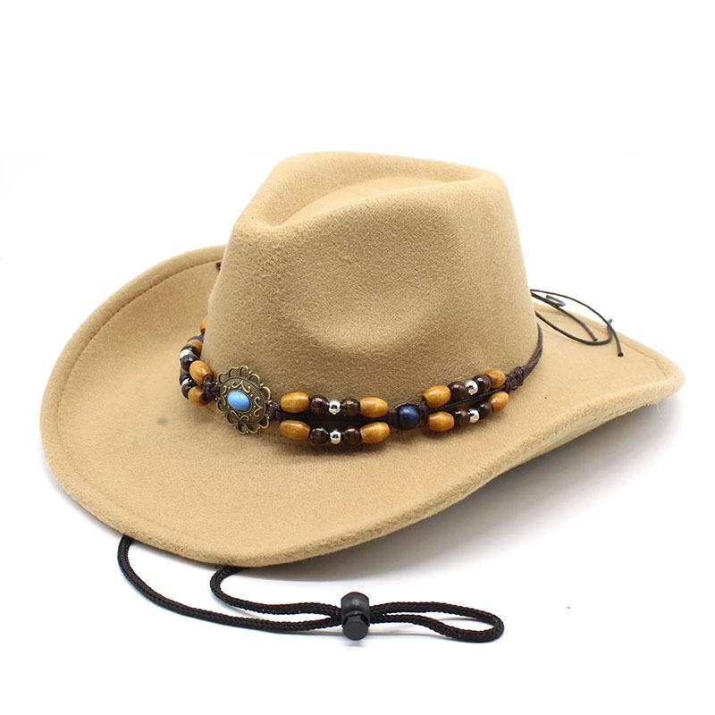 

Western Regions Cowboy Hat Men S And Women S Woolen Top Hat Ethnic Style Tibetan Cowboy Hat M（56-58cm） верблюд