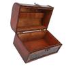 Vintage Wooden Jewelry Box Retro Treasure Chest Trinket Case with Handle Keepsake Decorative Box