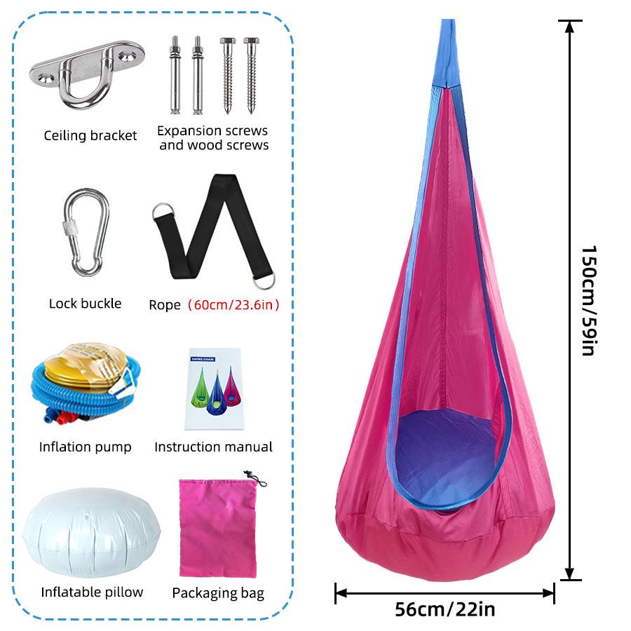 LED-Lit Portable Hanging Chair for Kids – Indoor/Outdoor Creative Nylon Swing