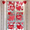 Whaline 9 Sheet Valentine's Day Heart Window Clings Red Pink Love Heart Reble Window Decals for Wedding Anniversary Home Office Classroom Window