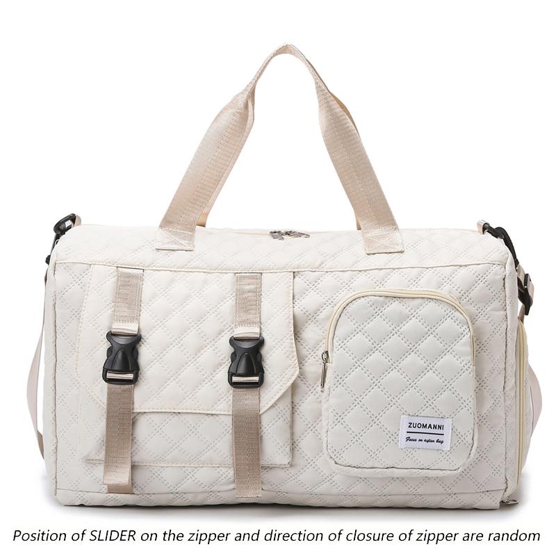 

Travel Bag Durable Nylon Travel Duffle Bag Portable Sports Gym Bag for Overnight Trips Shoulder Duffel Training Bag One Size бежевый