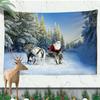 Christmas Atmosphere Tapestry Celebrate Festival Christmas Tree Living Room Home Wall Background Hanging Decorative Tapestry