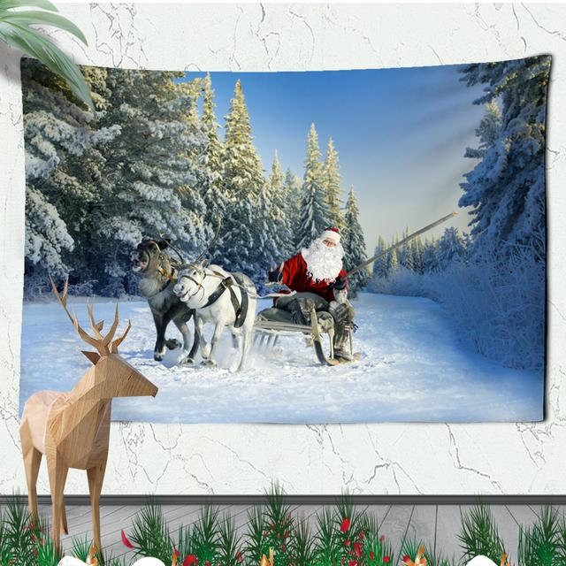 Christmas Atmosphere Tapestry Celebrate Festival Christmas Tree Living Room Home Wall Background Hanging Decorative Tapestry