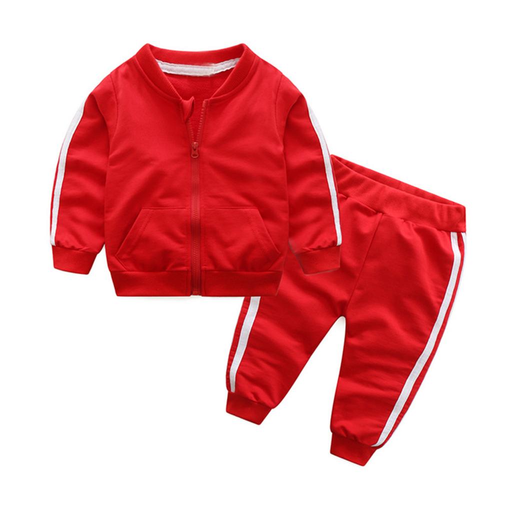 Children's Clothing Zipper Jacket Sports Sweatshirt Sweatpants Two-piece Set