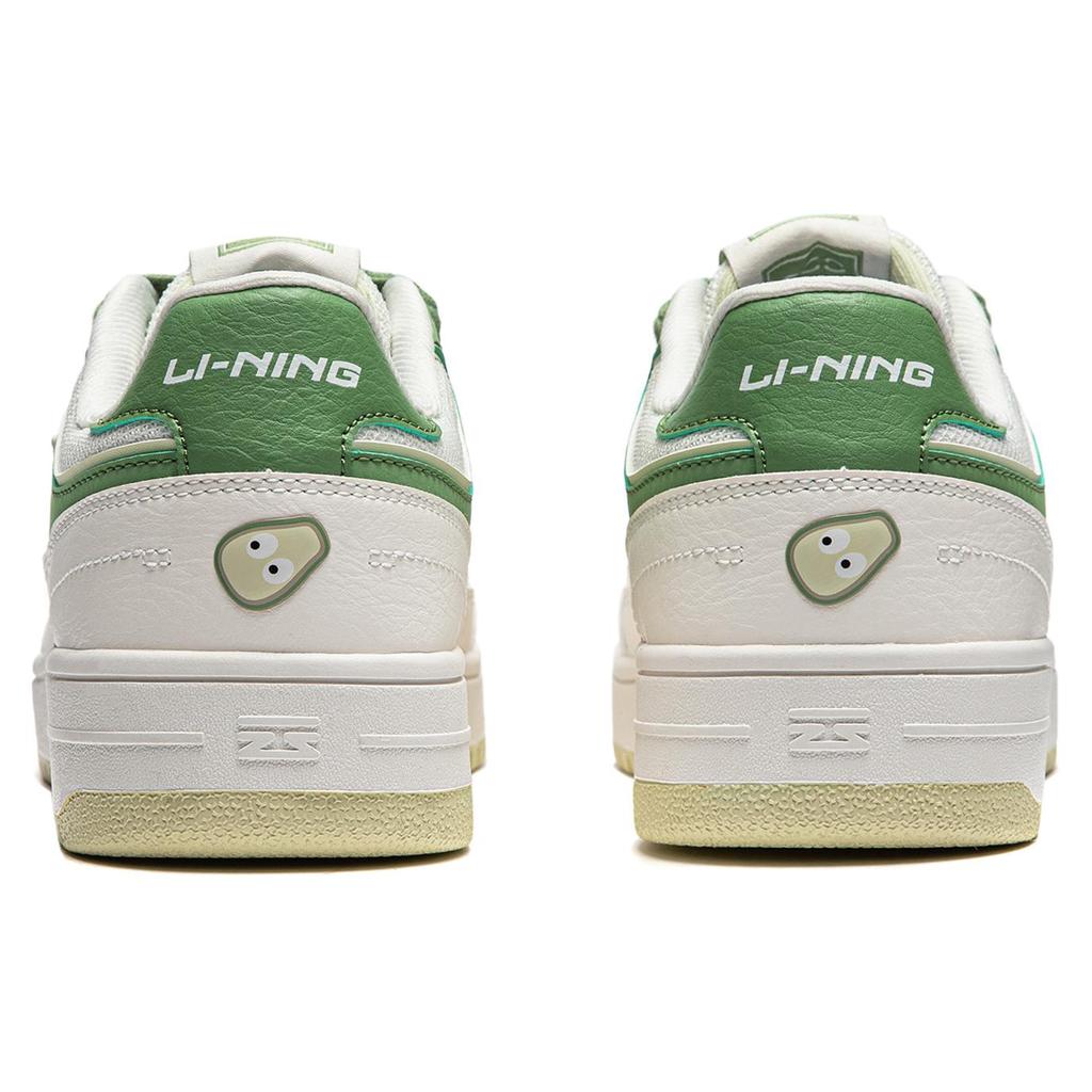 New LiNing Tianji Slip Resistant, Abrasion Resistant, Lightweight, Breathable Low Top Skateboard Shoes Women's White Green AGCU096-1