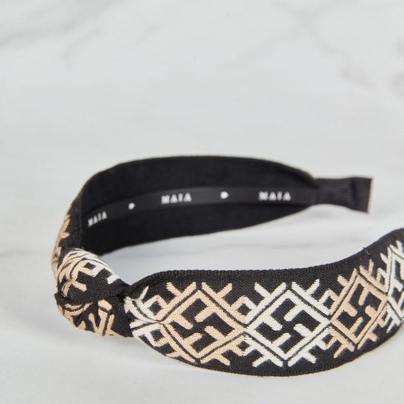 MAIA Pattern Jacquard Hairband - Beige