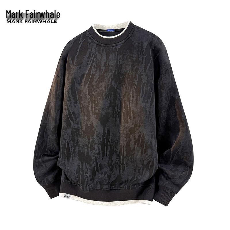 

Mark Fairwhale Men s Trendy Fake Two-Piece Long Sleeve Sweatshirt 5XL