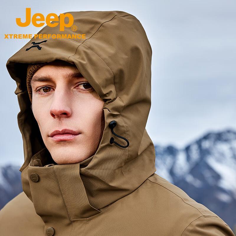 Jeep Men's 3-in-1 Windproof Waterproof Fleece Lined Hiking Jacket