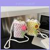 Knitted Mini Crossbody Bag With Tulip And Sunflower Design For Daily Urban Style