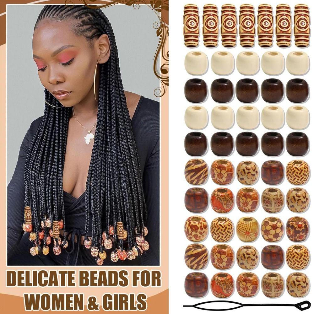 60Pcs Mixed Color Dreadlock Hair Beads Headwear Dreadlocks Hair Rings Hair Jewelry