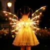 Aripi de Fluture Yousheng Electrice Luminoase Bătând din Aripi pentru Copii Costum de Înger Zână Strălucitor cu LED-uri Recuzită Petrecere Halloween Crăciun