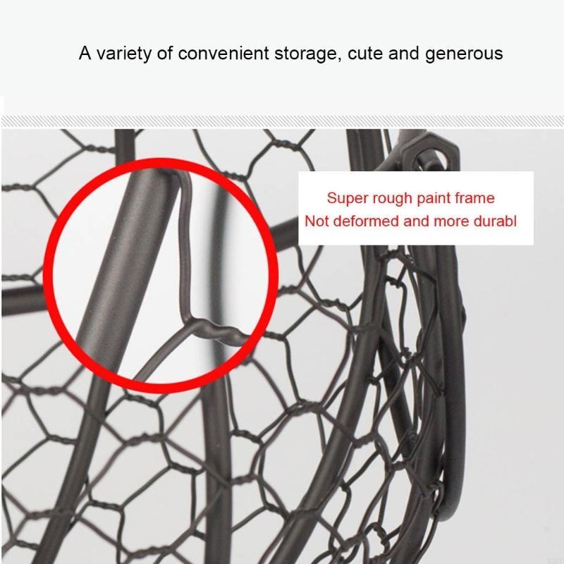 Kitchen Storage Metal Wire Egg Basket Farm Chicken Cover Egg Holder Nordic Fruit Container X3UC
