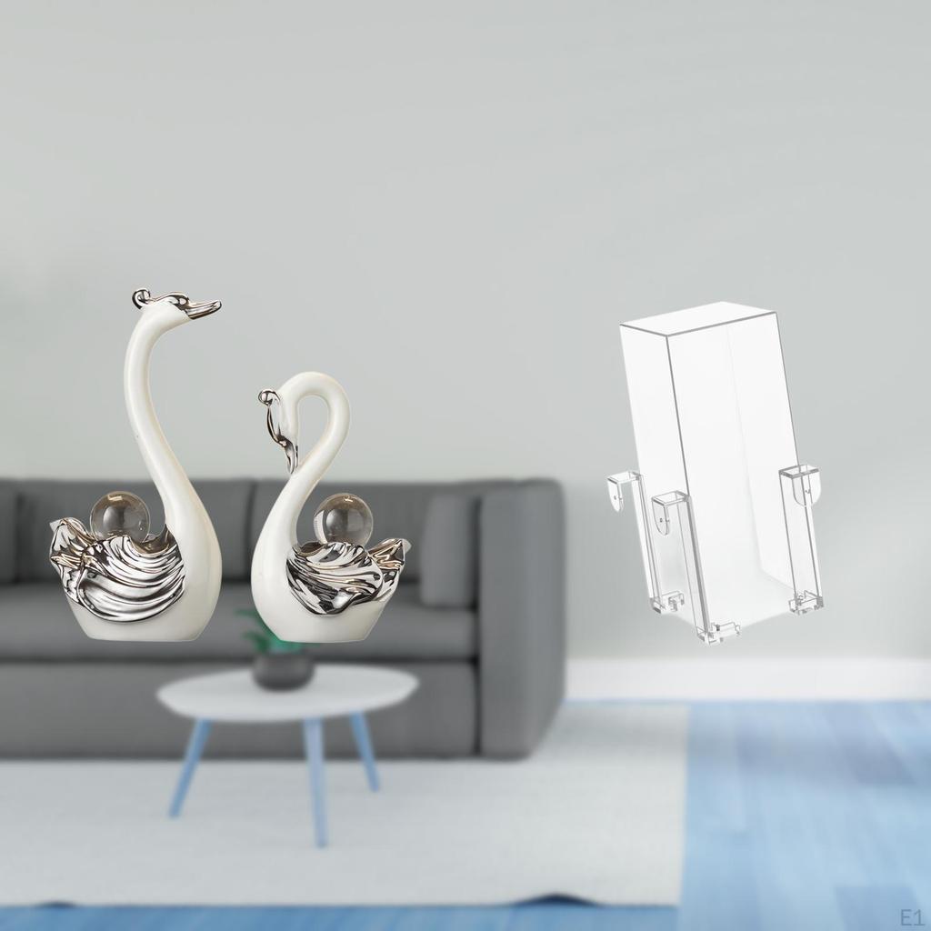 Porcelain Swan Figurine Collection for Living Room Bedroom Desktop Fireplace with Clear Aquarium