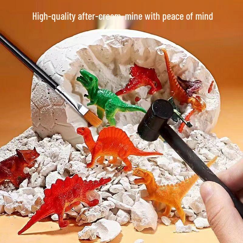Luminous Dinosaur Egg Dig Kit with Gemstones and Fossils - DIY Archaeological Toy for Kids.