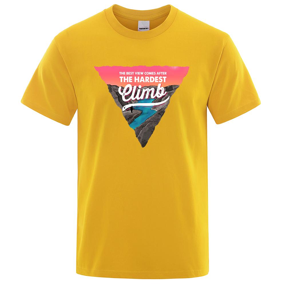 Inverted Triangle Letter Pattern Mens Tshirt Creativity Loose Tee Clothes Cotton Sportswear Oversized Tops