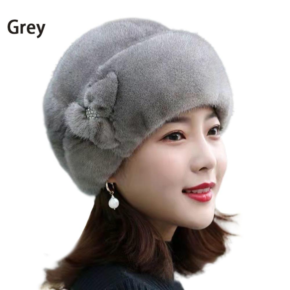 

Thickened Bucket Hats Flower Decor Thermal Hat Fashion Windproof Caps Women