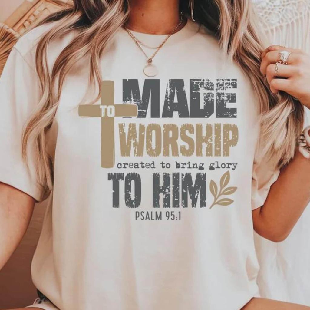 Comfort Colors® Bold Christian Scripture Shirt, Christian Worship Tee, Scripture Verse Psalm 95:1, Religious Cross Graphic Shirt