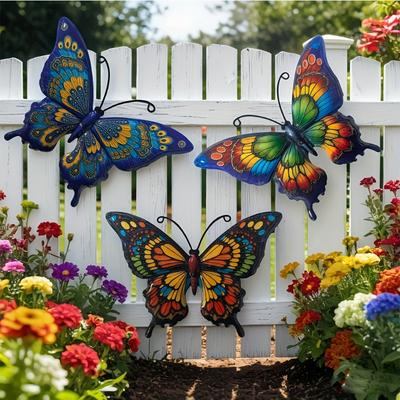 6pcs Metal Butterfly Iron Wall Art Decor Home Wall Decoration Garden Living Room Bedroom Kitchen Porch Wall Hanging Sculptures