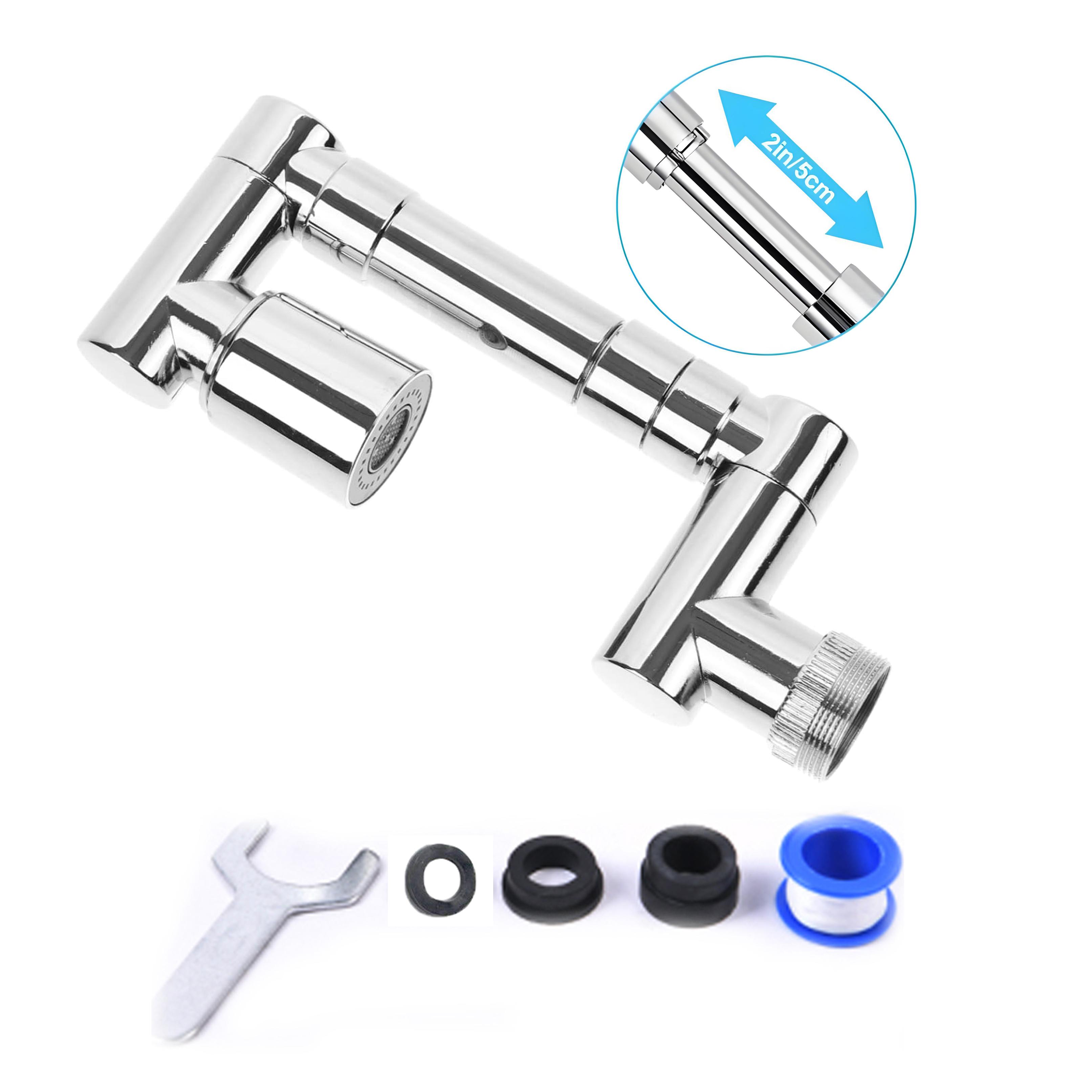

1440° swivel faucet extender sink faucet aerator extender swivel extendable filter with 2 modes splash guard multi-functional серебряный