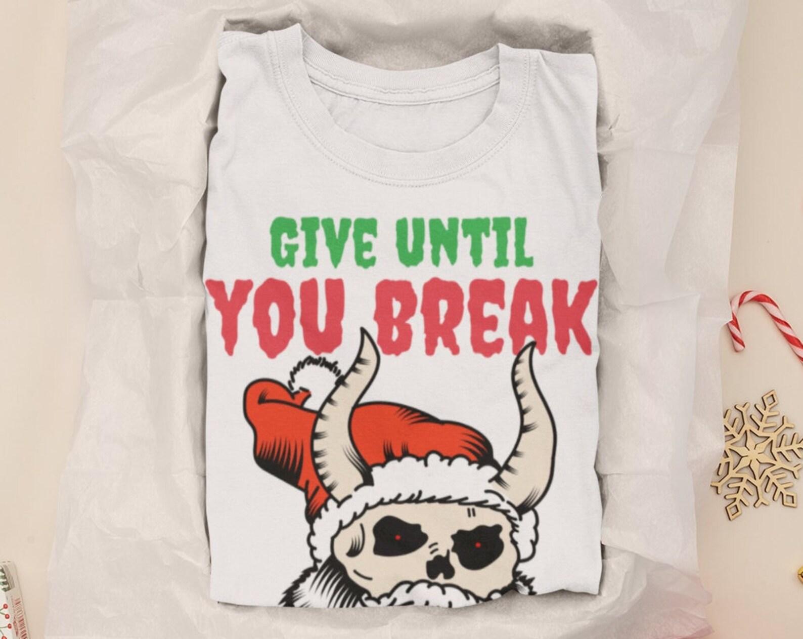 Funny Krampus Christmas T-Shirt: Santa Skull Tee S