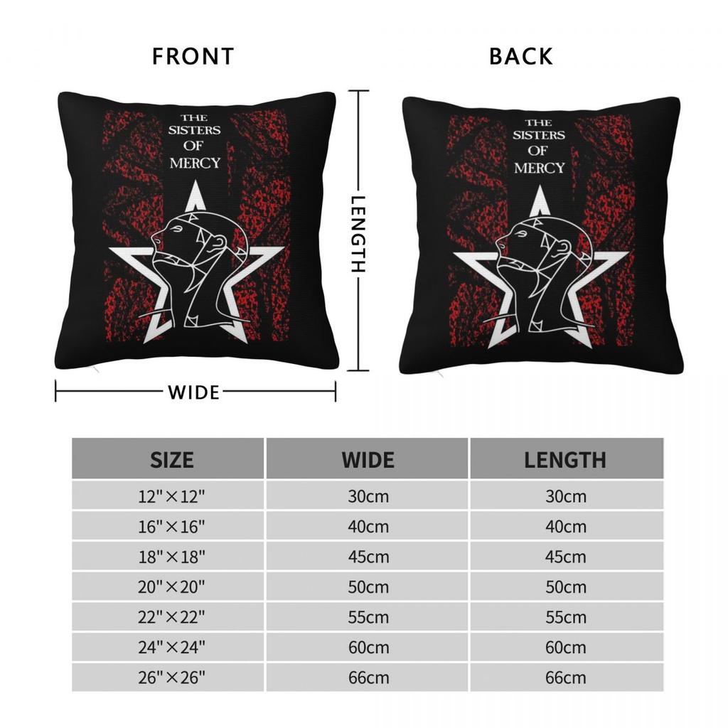 Sisters Of Mercy First And Last And Always Quadratischer Kissenbezug Polyester Leinen Samt Muster Dekor Überwurf Kissenbezug Bettdecke