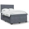 VidaXL Slatted Bed Base and Mattress Dark Grey 140x200cm Velvet 3293243