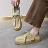 Retro Casual Men Shoes Suede Leather Loafers Male Sneakers Comfor Soft Sole Driving footwear Fashion no slip Walking Flats