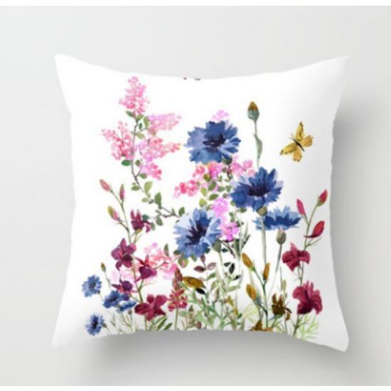 New Flower Plant Peach Velvet Pillow Case Sofa Pillow Car Cushion