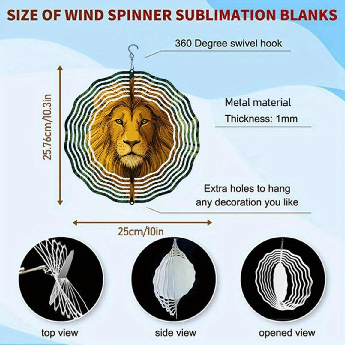 

Кайджит - 1 шт. Металлическая музыка ветра, Декоративная спиральная подвеска для сада с узором золотого льва, Питание от ветра, Художественное ремесло, Двустороннее вращение