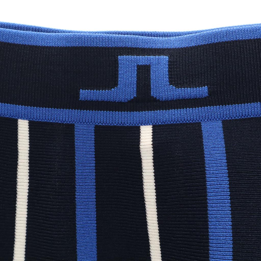 J.LINDEBERG Striped Pattern Knit Mini Skirt XS Navy Women Used