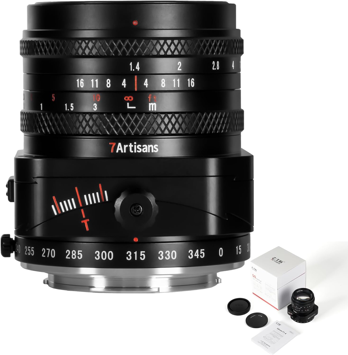 7artisans 50mm F1.4 Tilt объектив, APS-C, Фикс-объектив с большой диафрагмой, Совместим с беззеркальными камерами Sony E-mount