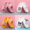 Pink Cartoon Style Summer Girls Slippers Breathable Soft Eva Material Indoor Home Use