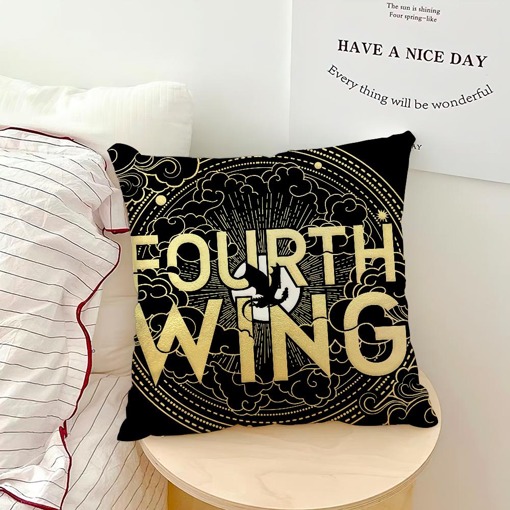 Book Dragon Cool Art F-Fourth W-Wing Cushion Cover Soft Pillow Case For Sofa Living Room Home Office Decor Protective Covers