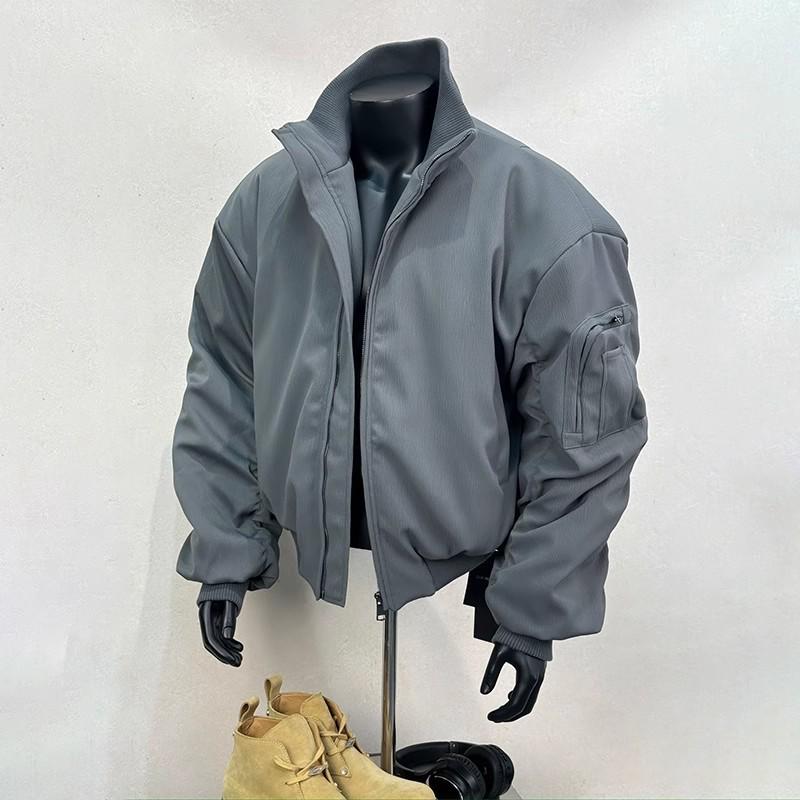 American Flight Coach Jacket: Men s Spring & Autumn High-Street Trend, Short Style, Cleanfit Silhouette 2XL серый