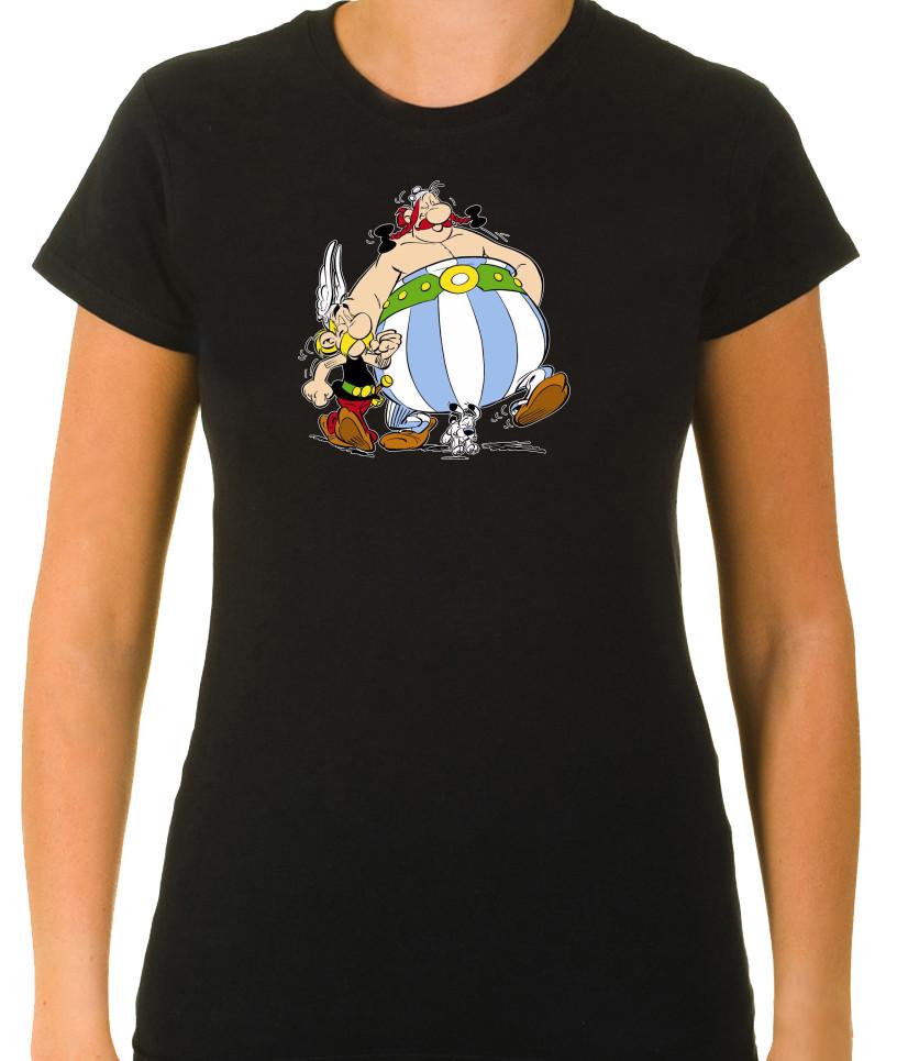 

Asterix and Obelix Funny Characters 3/4 Short Sleeve T Shirt Woman K1018 4XL